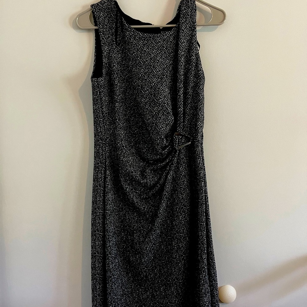 Flattering grey business style dress